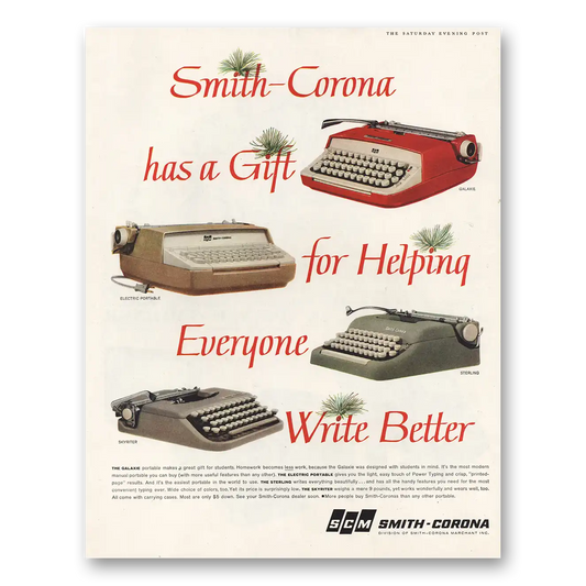 1960 Smith Corona Typewriters Helping Everyone Write Better Vintage Magazine Print Ad