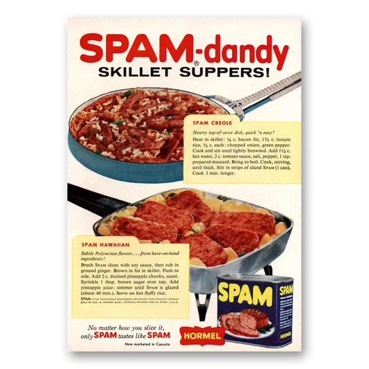 1960 Spam Spam Dandy Skillet Suppers Vintage Magazine Print Ad