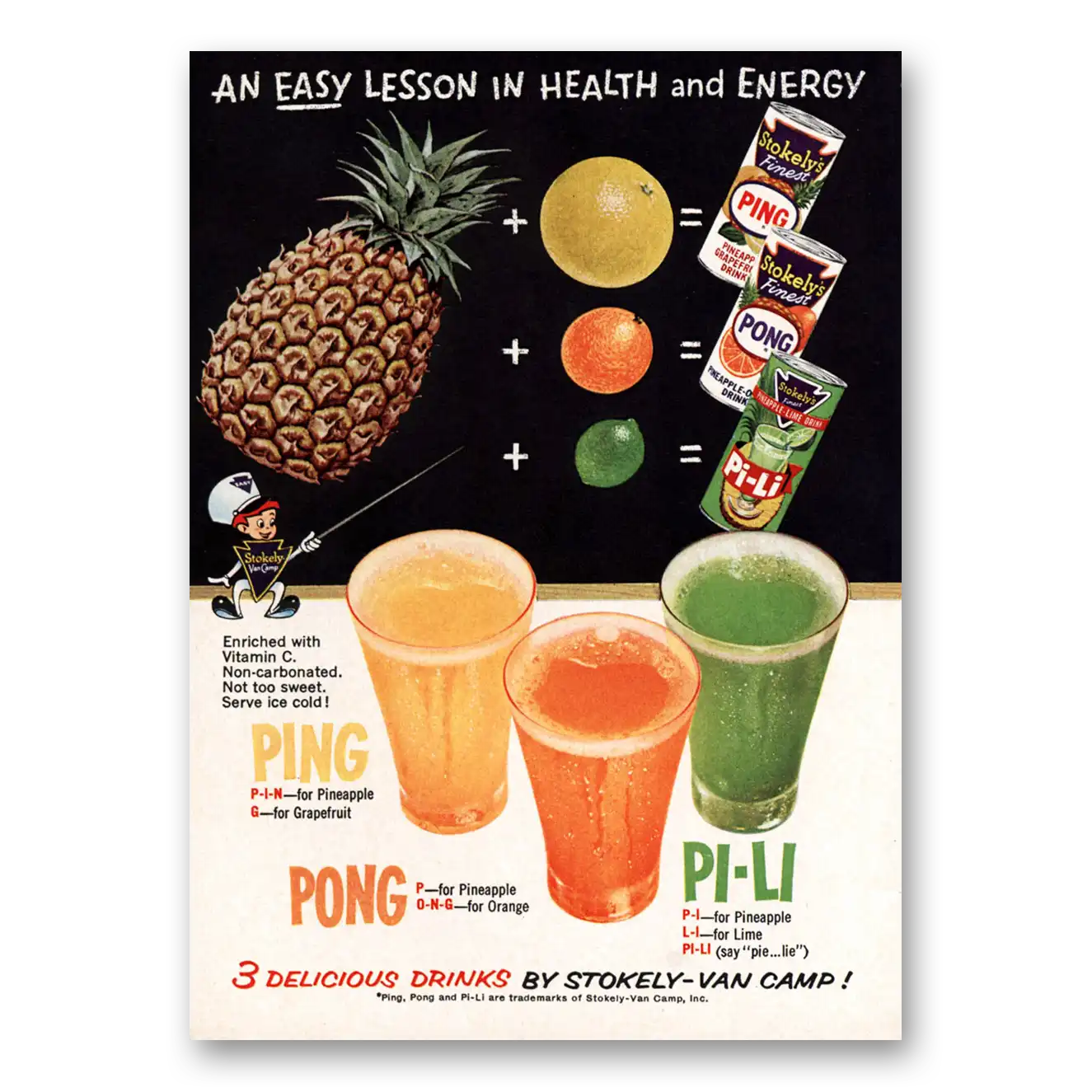 1960 Ping Pong Pi Li Easy Lesson In Health and Energy Vintage Magazine Print Ad