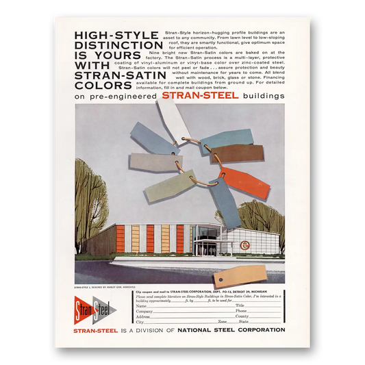 1960 National Steel Stran Steel High Style Distinction Vintage Magazine Print Ad