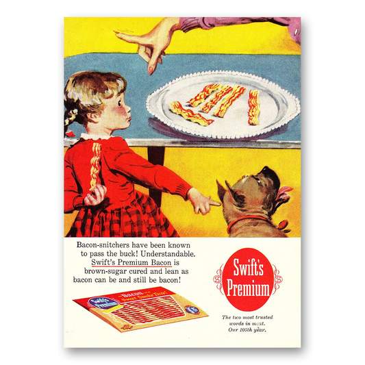 1960 Swift Premium Bacon Bacon Snitchers Vintage Magazine Print Ad