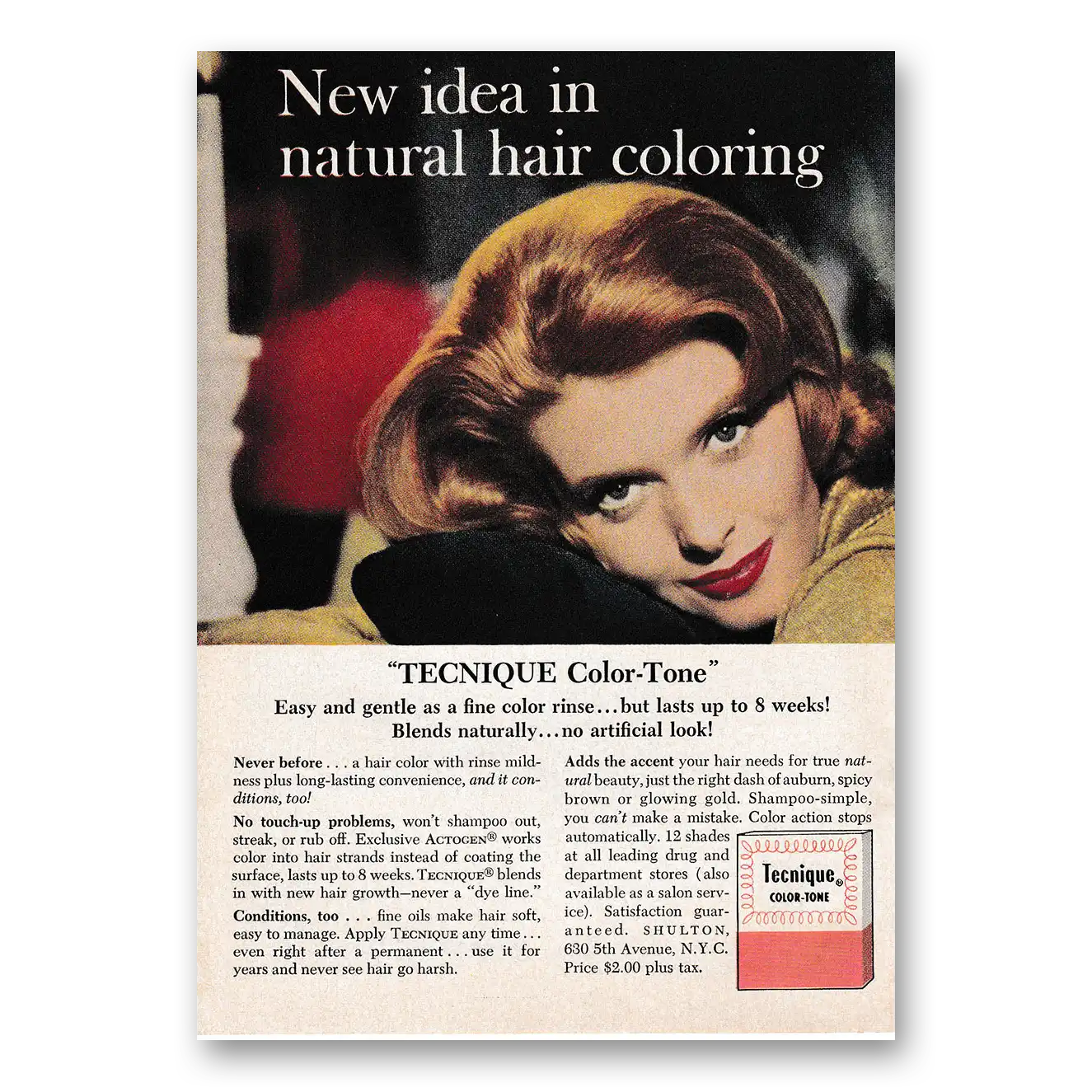 1960 Technique Color Tone New Idea In Natural Hair Coloring Vintage Magazine Print Ad