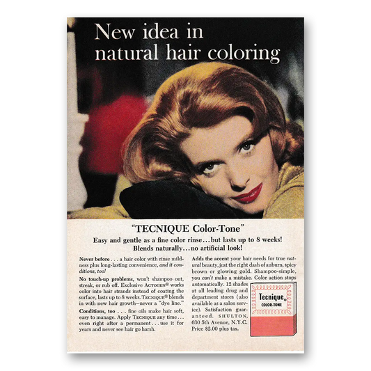 1960 Technique Color Tone New Idea In Natural Hair Coloring Vintage Magazine Print Ad