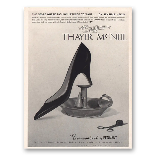 1960 Thayer McNeil Shoes Where Fashion Learned to Walk Vintage Magazine Print Ad