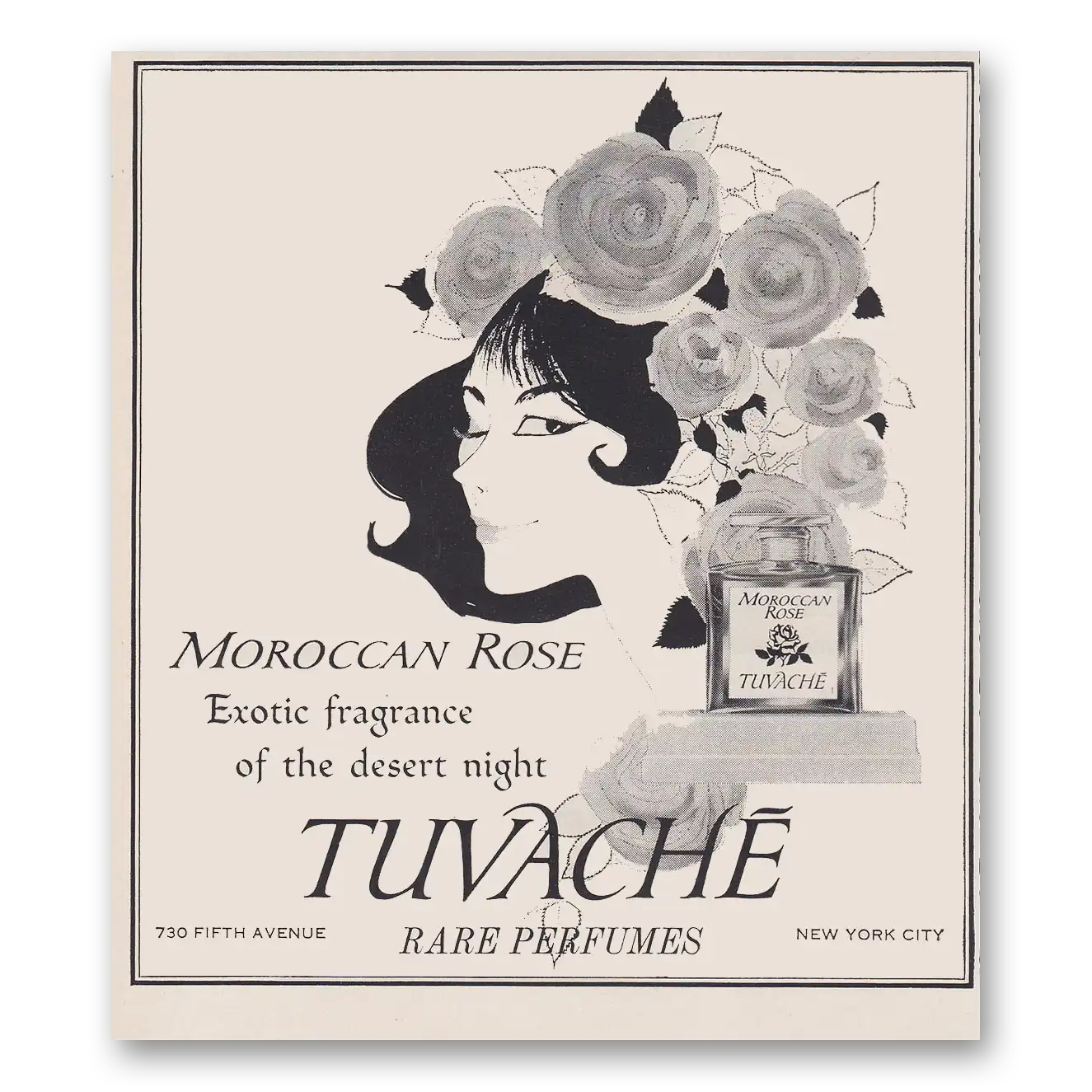 1960 Moroccan Rose Perfume Exotic Fragrance of the Desert Night Vintage Magazine Print Ad