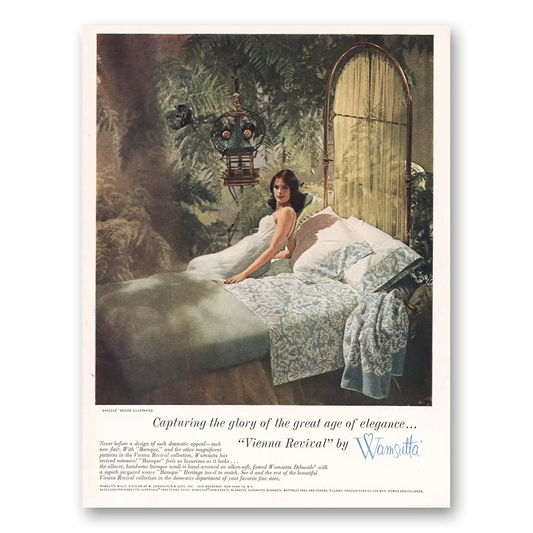 1960 Wamsutta Sheets Great Age of Elegance Vienna Revival Vintage Magazine Print Ad