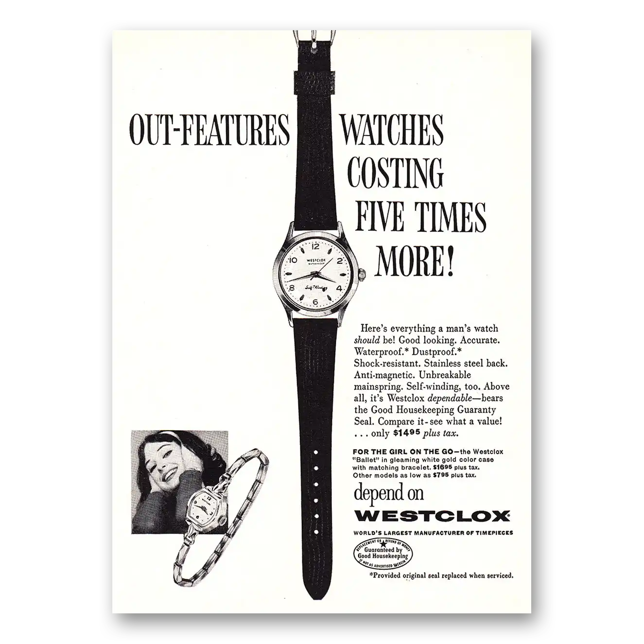 1960 Westclox Watches Out Features Watches Vintage Magazine Print Ad