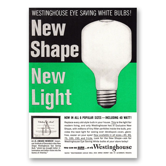 1960 Westinghouse Light Bulbs New Shape New Light Vintage Magazine Print Ad