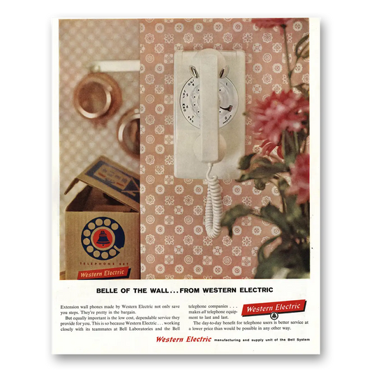 1960 Western Electric Belle of the Wall Vintage Magazine Print Ad