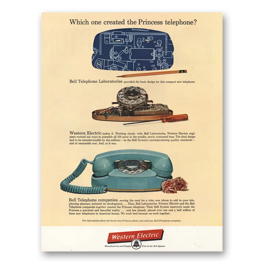 1960 Western Electric Which One Created Princess Telephone Vintage Magazine Print Ad