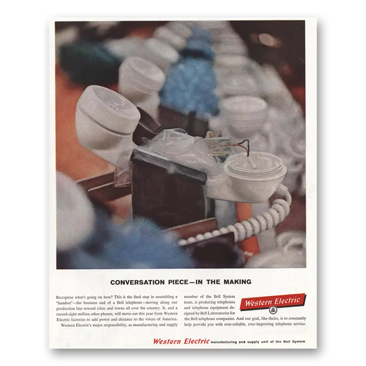 1960 Western Electric Conversation Piece In the Making Vintage Magazine Print Ad