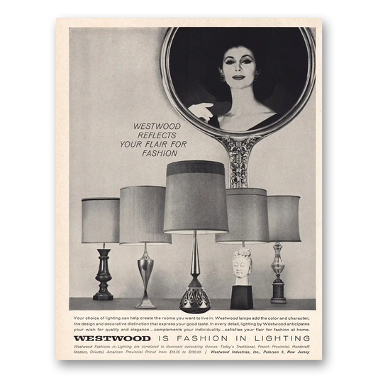 1960 Westwood Lighting Flair for Fashion Vintage Magazine Print Ad