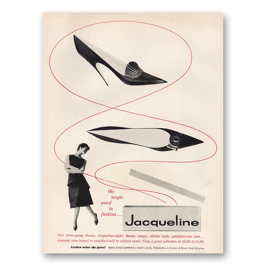 1960 Wohl Shoes Magic Word Fashion Jacqueline Vintage Magazine Print Ad