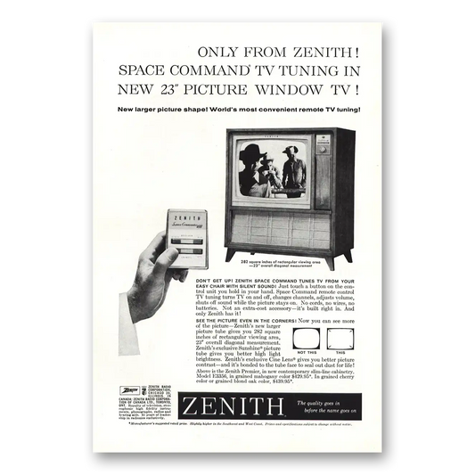 1960 Zenith Television Space Command TV Tuning Vintage Magazine Print Ad