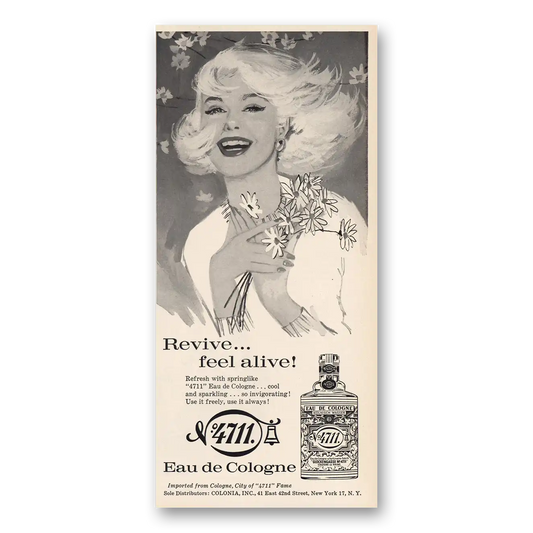 1961 4711 Cologne Revive Feel Alive Vintage Magazine Print Ad