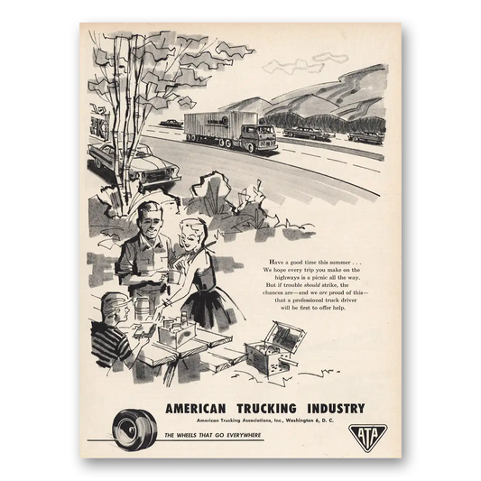 1961 American Trucking Have Good Time This Summer Vintage Magazine Print Ad