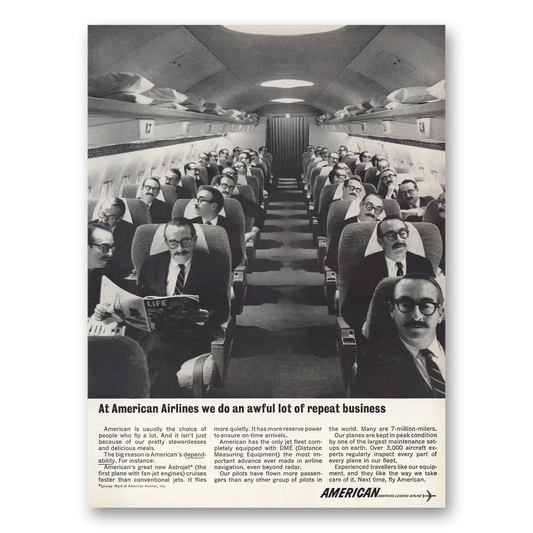 1961 American Airlines We Do An Awful Lot Repeat Business Vintage Magazine Print Ad