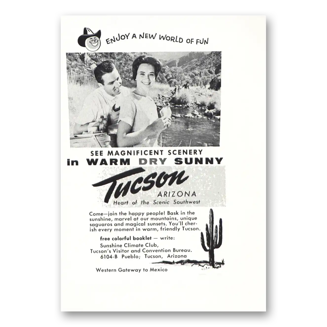 1961 Tucson Arizona Warm Dry Sunny Vintage Magazine Print Ad