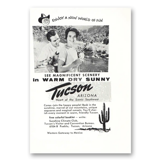 1961 Tucson Arizona Warm Dry Sunny Vintage Magazine Print Ad