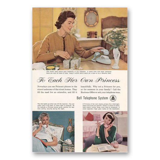 1961 Bell Telephone To Each Her Own Princess Vintage Magazine Print Ad