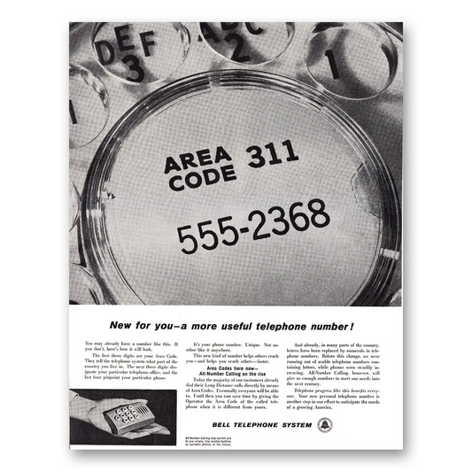 1961 Bell Telephone Area Code 311 More Useful Vintage Magazine Print Ad