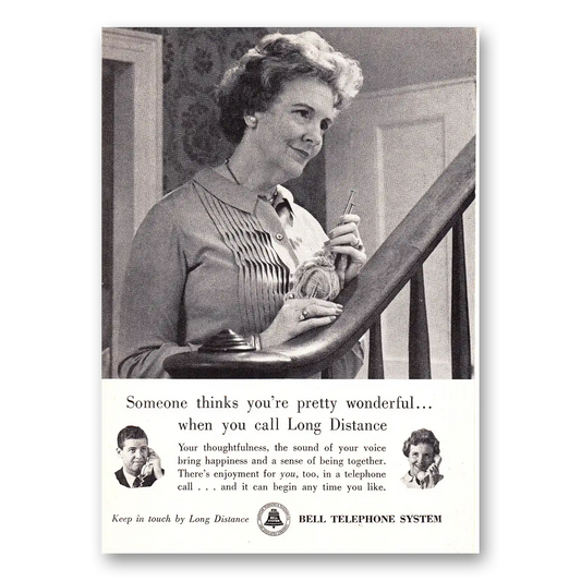 1961 Bell Telephone Someone Thinks You're Pretty Wonderful Vintage Magazine Print Ad