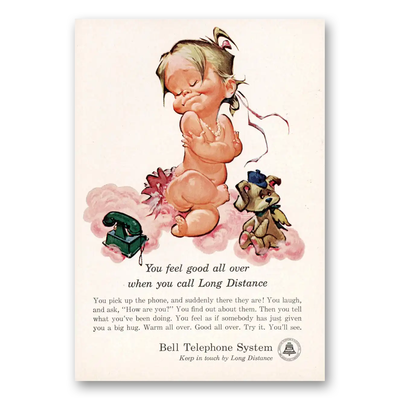 1961 Bell Telephone You Feel Good All Over Betsy Bell Vintage Magazine Print Ad