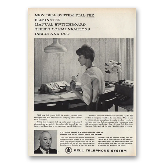 1961 Bell Telephone Dial PBX Vintage Magazine Print Ad