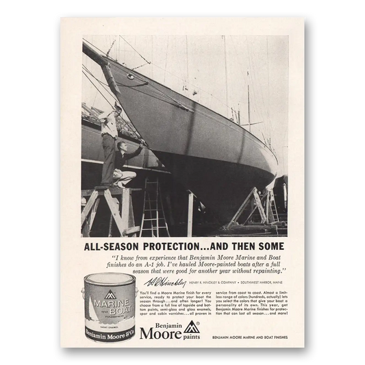 1961 Benjamin Moore Paints Boat Paints All Season Vintage Magazine Print Ad