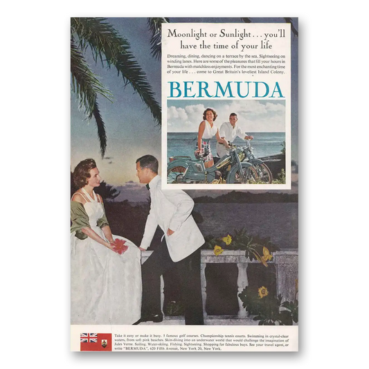 1961 Bermuda Moonlight or Sunlight Vintage Magazine Print Ad