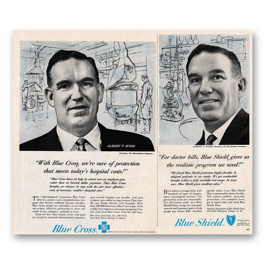 1961 Blue Cross Insurance Sure of Protection Albert T Hyde Vintage Magazine Print Ad