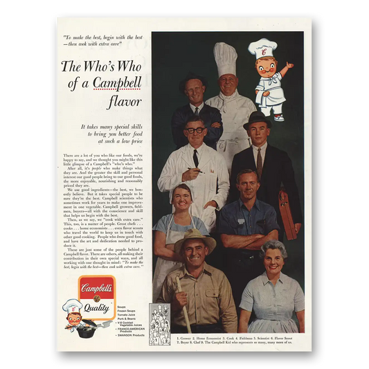 1961 Campbells Soup Whos Who of Campbell Flavor Vintage Magazine Print Ad