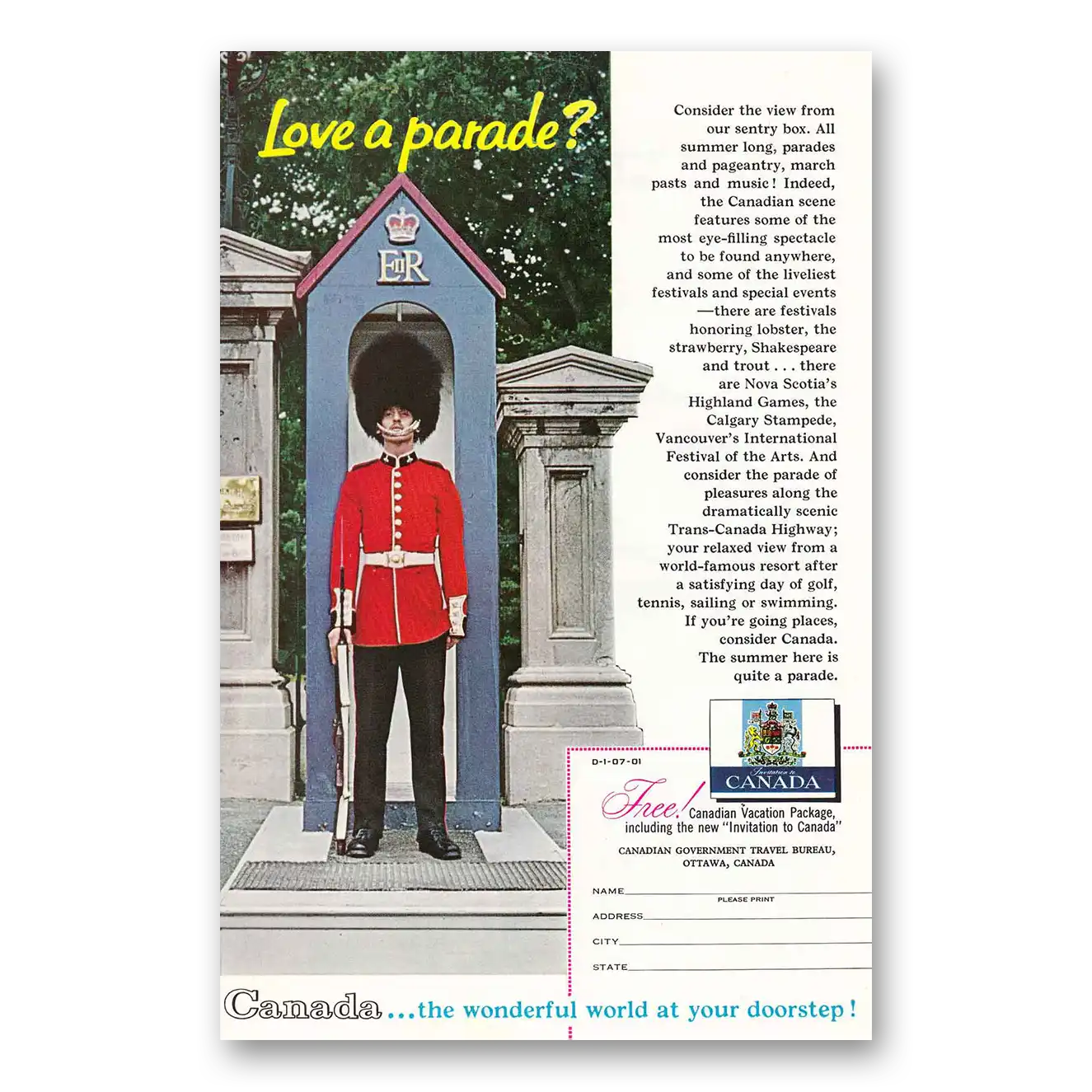 1961 Canada Love A Parade Vintage Magazine Print Ad