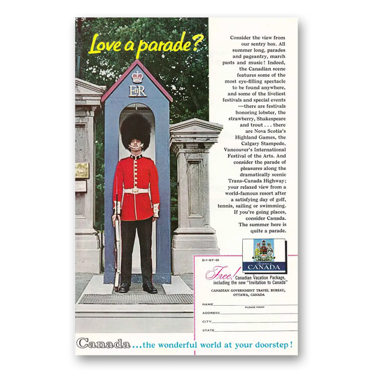 1961 Canada Love A Parade Vintage Magazine Print Ad