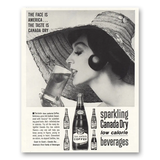 1961 Canada Dry The Face Is America Vintage Magazine Print Ad