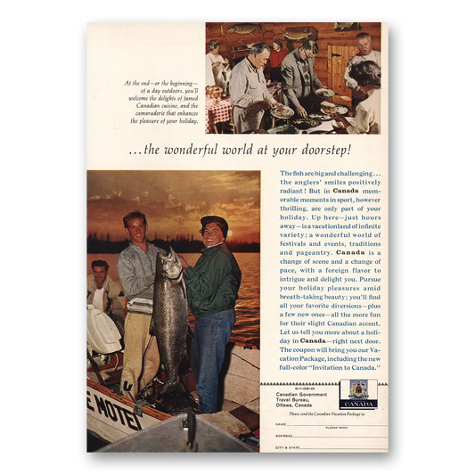 1961 Canada Wonderful World At Your Doorstep Vintage Magazine Print Ad