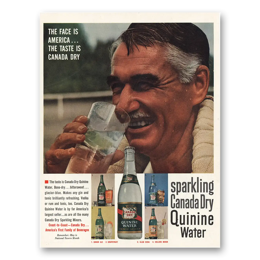 1961 Canada Dry Face Is America Vintage Magazine Print Ad