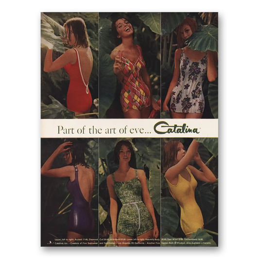 1961 Catalina Swimwear Bathing Suits Part of the Art of Eve Vintage Magazine Print Ad