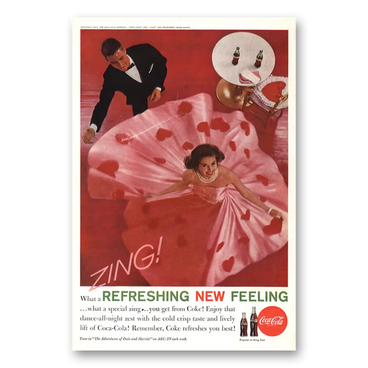 1961 Coca Cola Zing Dance All Night Zest Vintage Magazine Print Ad