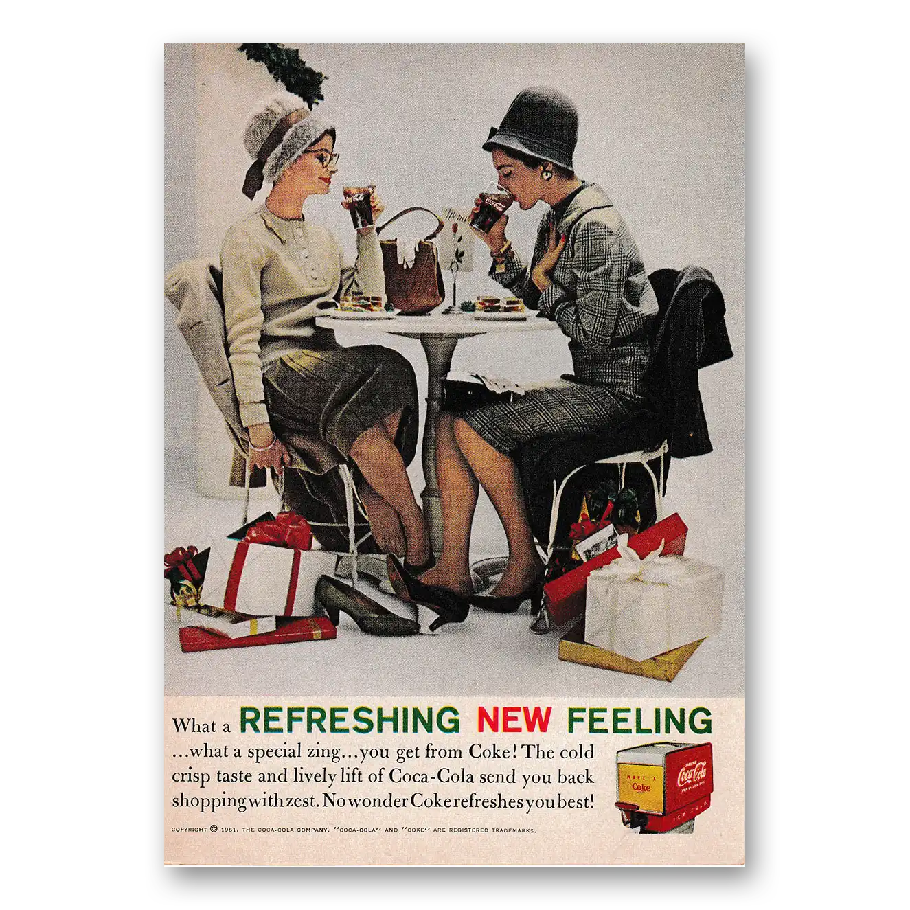 1961 Coca Cola Refreshing New Feeling With a Special Zing Vintage Magazine Print Ad