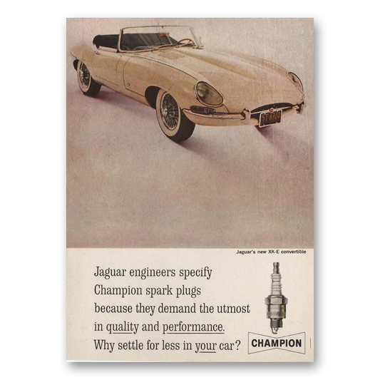 1961 Champion Spark Plugs Engineers Specify Vintage Magazine Print Ad