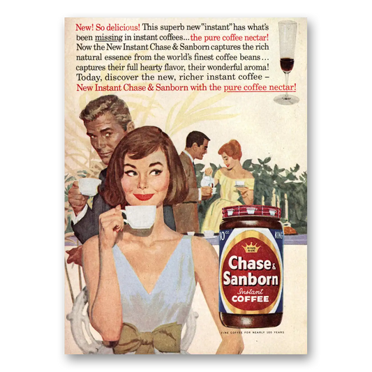 1961 Chase & Sanborn Coffee Superb New Instant Vintage Magazine Print Ad