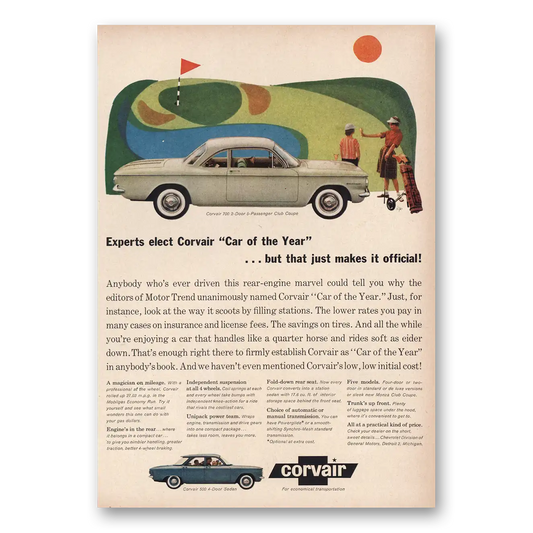 1961 Chevrolet Corvair Car of the Year Vintage Magazine Print Ad