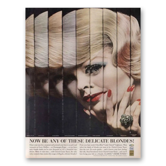 1961 Clairol Creme Toner Delicate Blondes Vintage Magazine Print Ad