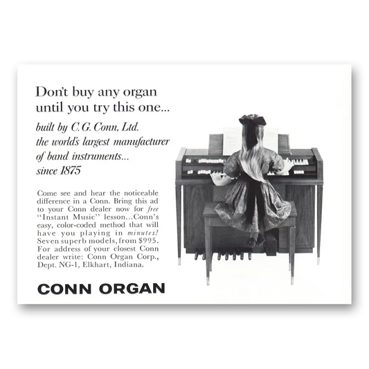 1961 Conn Organ Don't Buy Any Organ Until You Try This One Vintage Magazine Print Ad