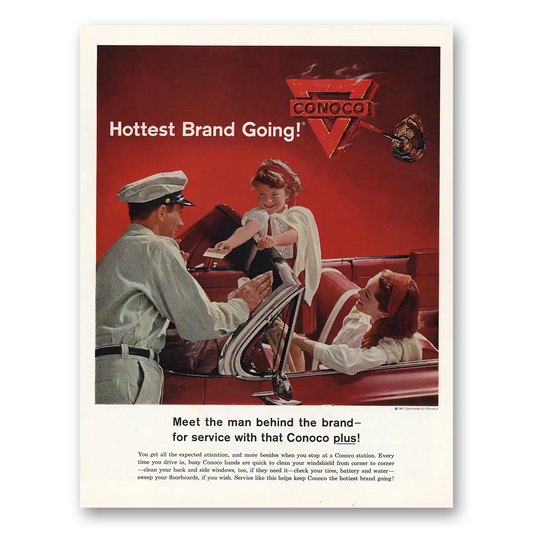 1961 Conoco Hottest Brand Going Vintage Magazine Print Ad