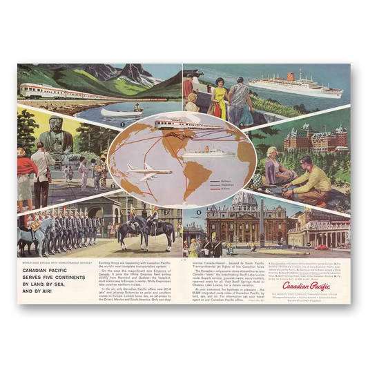 1961 Canadian Pacific By Land By Sea and By Air Vintage Magazine Print Ad