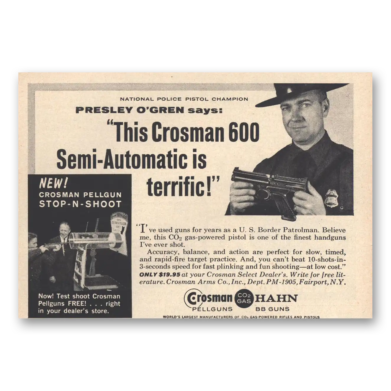 1961 Crosman Hahn 600 Semi Automatic Is Terrific Vintage Magazine Print Ad