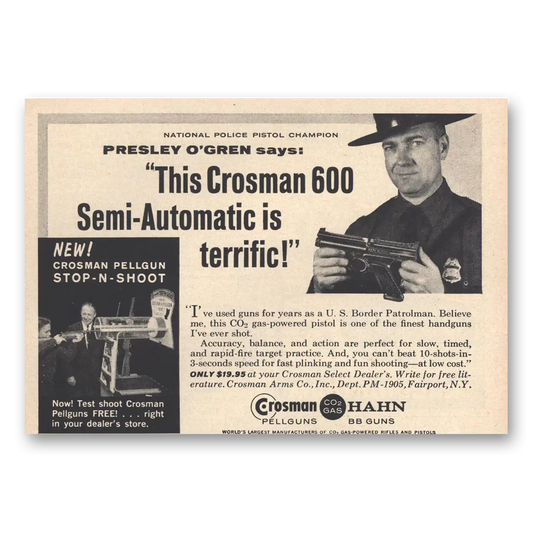 1961 Crosman Hahn 600 Semi Automatic Is Terrific Vintage Magazine Print Ad