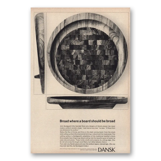 1961 Dansk Broad Where a Board Should Be Broad Vintage Magazine Print Ad